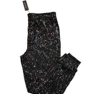 Cable & Gauge Large Black Sequin Joggers NWT
